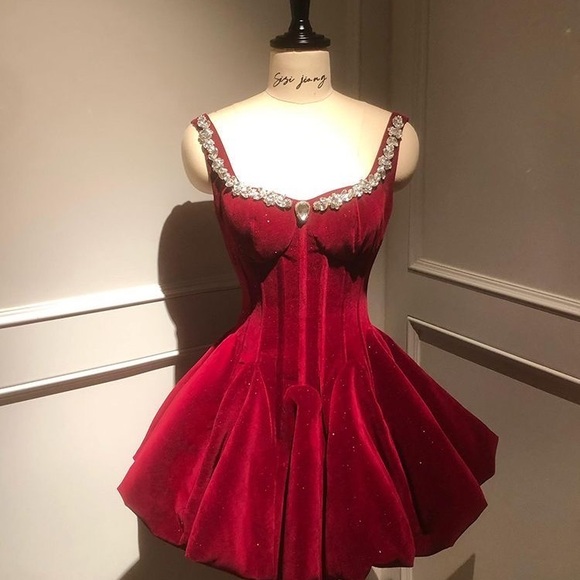 Dresses & Skirts - Elegant Red Velvet Skirt